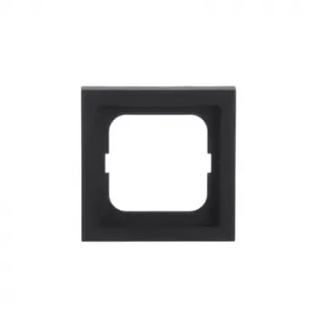Tapa para placa de pared Busch-Jaeger 1721-885K negra, termoplástico, sin tornillos, 80×80 mm, 11 mm de grosor