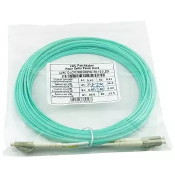 BlueOptics 050502T512000010M-BO Cable de conexión de fibra óptica dúplex (compatible con Corning), LC-UPC/LC-UPC, multimodo OM3 50/125 µm, 10 m