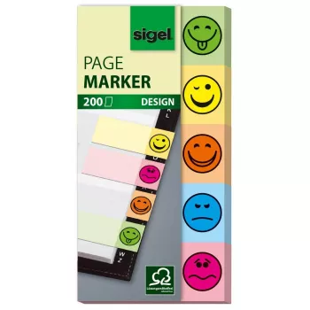 Marcapáginas flexibles Sigel HN502 azul verde naranja rosa amarillo 200 uds.