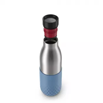 Botella de bebida EMSA Bludrop Sleeve N3110700 fitness, deporte 500 ml acero inoxidable azul, acero inoxidable