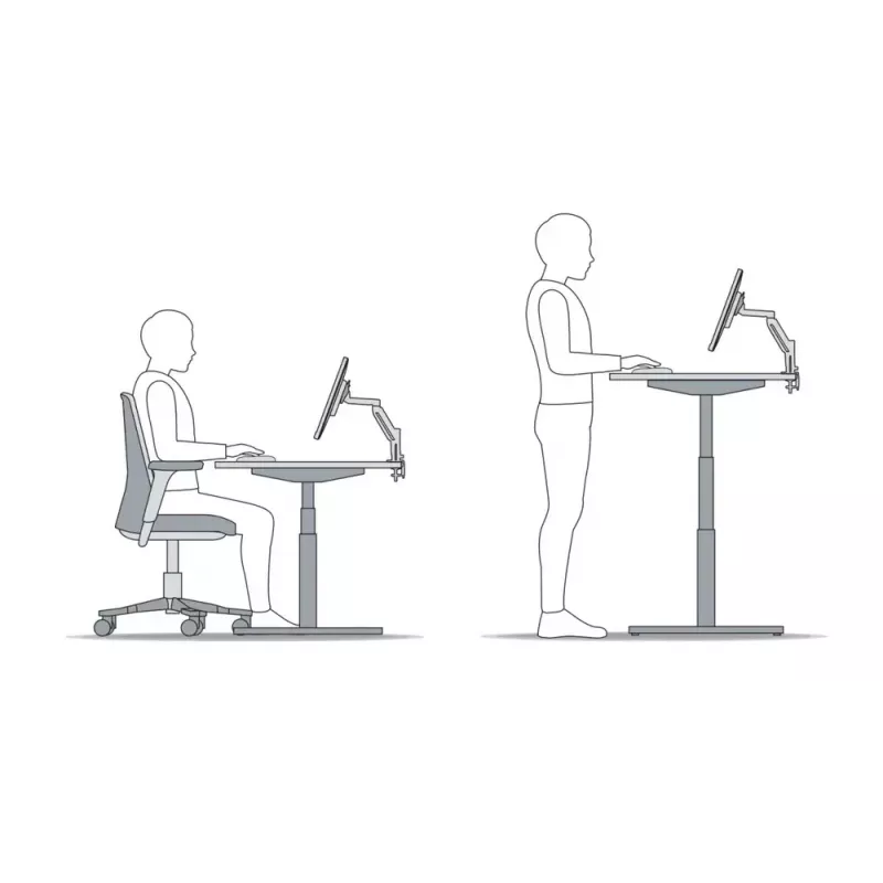 Soporte de escritorio ajustable para trabajar de pie BakkerElkhuizen 2 negro