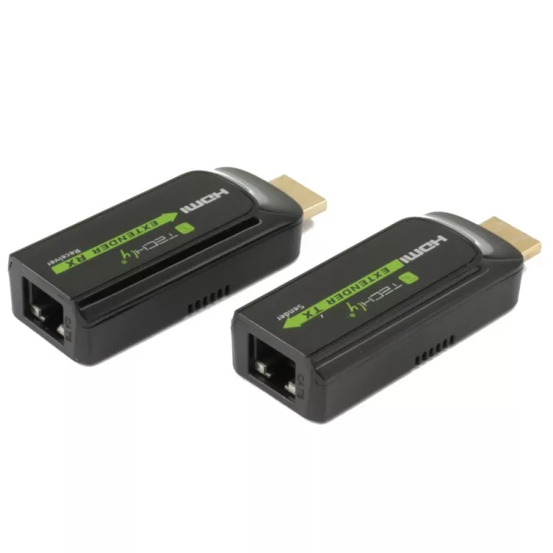 Techly IDATA EXT-E70S Extensor AV transmisor y receptor AV negro