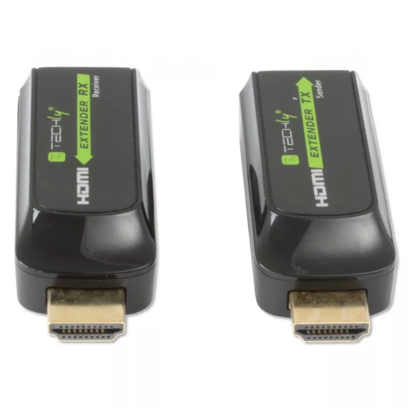 Techly IDATA EXT-E70S Extensor AV transmisor y receptor AV negro