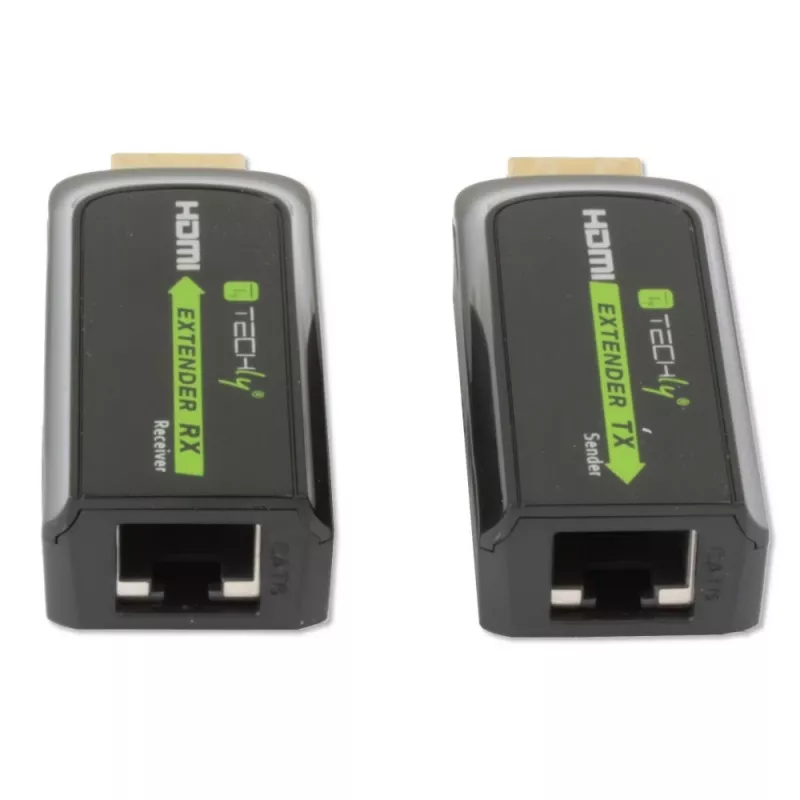 Techly IDATA EXT-E70S Extensor AV transmisor y receptor AV negro
