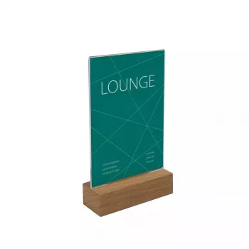 Soporte para carteles Sigel TA252 A6 acrílico madera marrón transparente