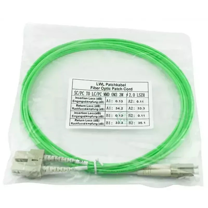 Cable de fibra óptica BlueOptics SFP3132GU1MK LC SC OM5 1 m Menta