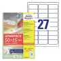 Etiqueta de impresora autoadhesiva AVERY L4737REV-65 Blanca 6,35 x 2,96 cm