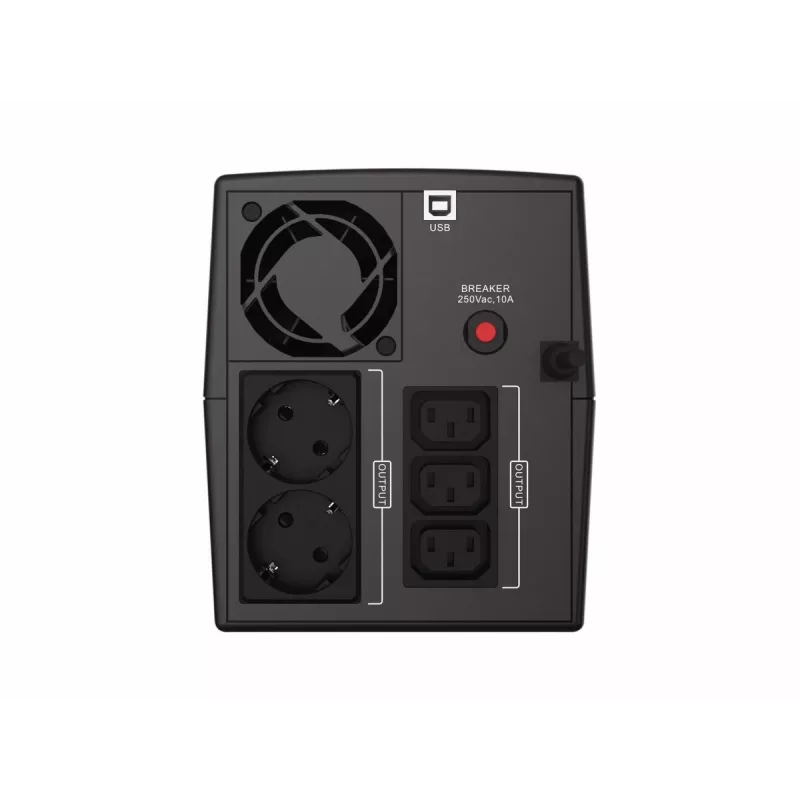SAI Conceptronic ZEUS08EM 1500VA 900W, IEC, Schuko, línea interactiva, 1,5 kVA, 900 W, senoidal, 220 V, 240 V