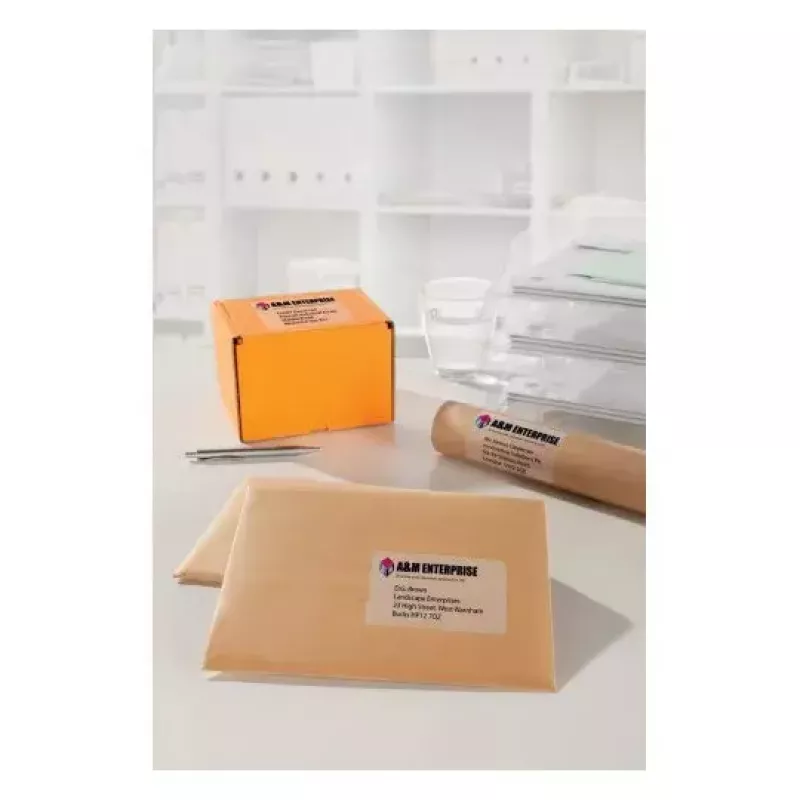 Etiqueta autoadhesiva Avery J4722-25 rectángulo redondeado transparente