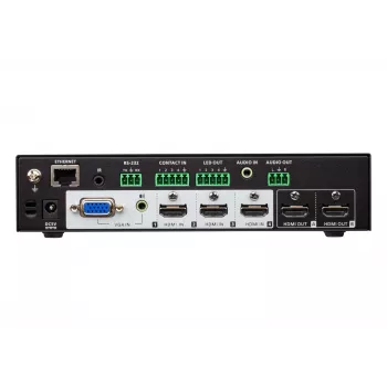 ATEN Conmutador de matriz de presentación True 4K 4 x 2, conmutador de matriz de presentación multimedia, 4096 x 2160 píxeles, 4096 x 2160, 3840 x 2160, Negro, Metal, Botones