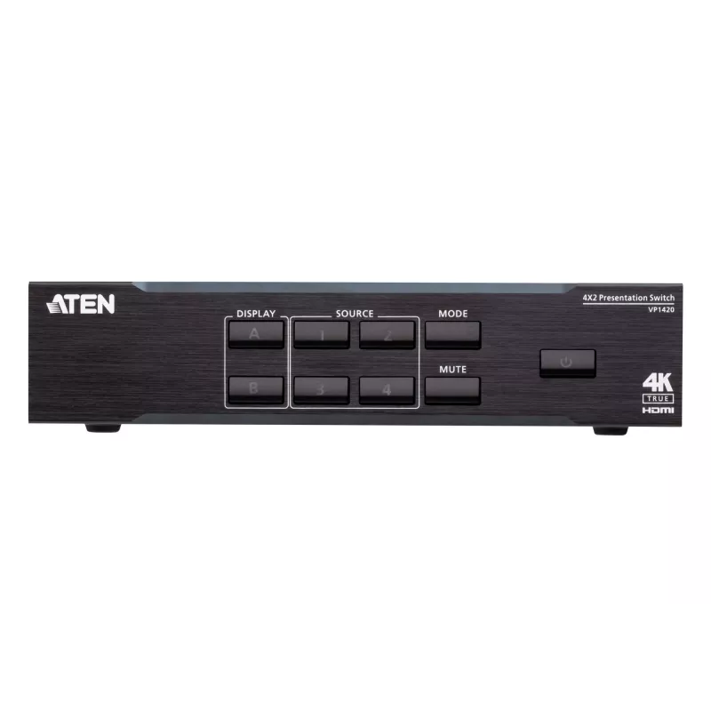 ATEN VP1420 4 x 2 True 4K conmutador matricial para presentaciones, vídeo/audio, de sobremesa