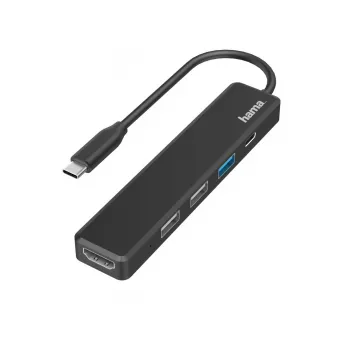 Hama Hub USB-C, multipuerto, 5 puertos, 3x USB-A, USB-C, HDMI