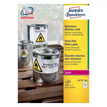 Etiqueta autoadhesiva Avery L4773-100 rectángulo redondeado