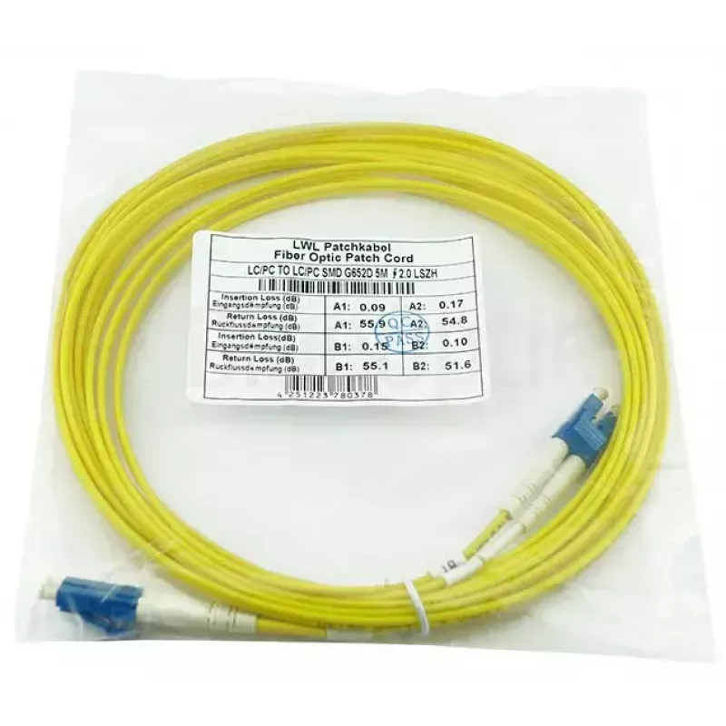 BlueOptics LRCABLE10M cable de fibra óptica InfiniBand 10 m LC amarillo