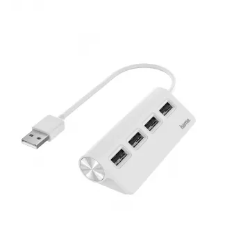 Hama 00200120 Hub de interfaces USB 2.0 480 Mbit/s blanco