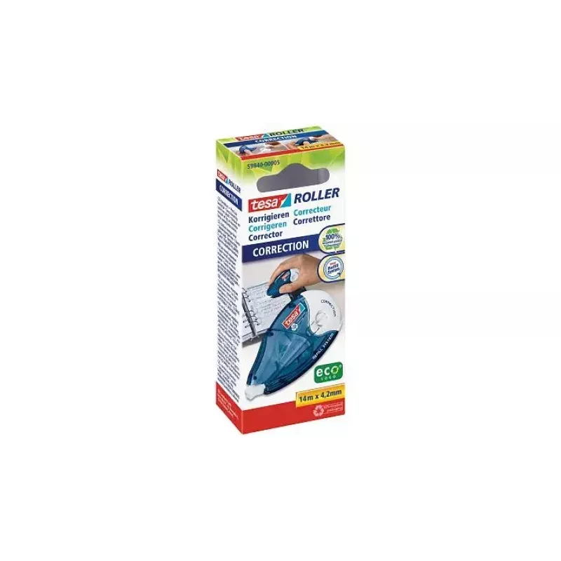 Corrector en cinta TESA 14 m azul blanco