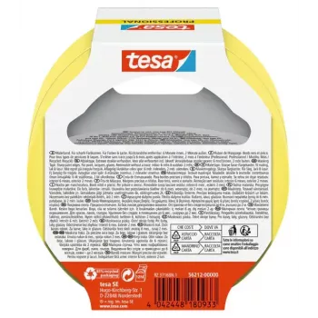 Cinta adhesiva Tesa 56212-00000-02, cinta de enmascarar, 25 m × 25 mm, amarilla, pack de 2