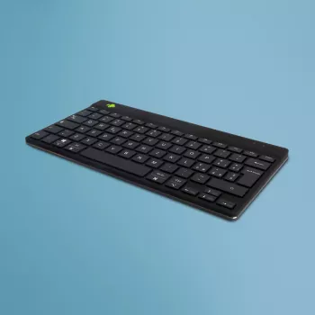 Teclado ergonómico R-Go Tools R-Go Compact Break, teclado compacto con software de pausas, QWERTY (IT), Bluetooth, negro