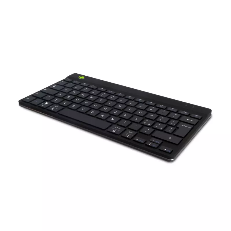 Teclado ergonómico R-Go Tools R-Go Compact Break, teclado compacto con software de pausas, QWERTY (IT), Bluetooth, negro