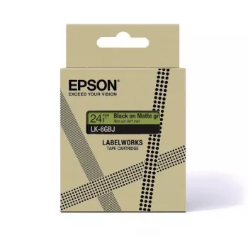 Epson LabelWorks LK-5GBJ Cinta de etiquetas, negro sobre verde mate, 18 mm x 8 m