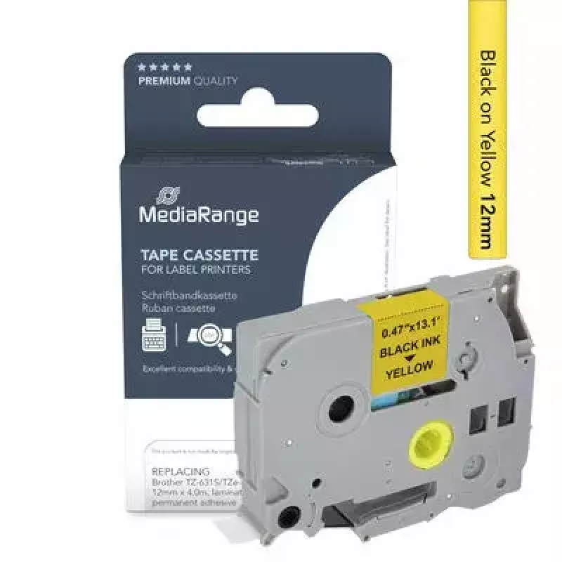 MediaRange MRBTZ631S Cinta de etiquetas compatible con Brother TZ-631S