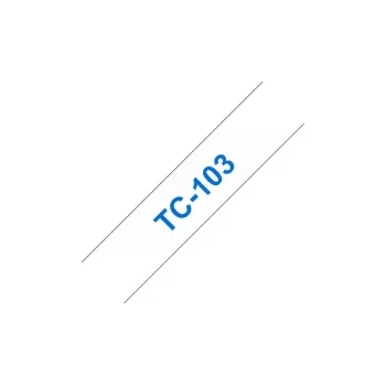 Brother TC-103 Cinta de etiquetar azul sobre transparente