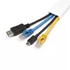 StarTech.com Canaleta sólida para cables con cinta adhesiva y cubierta, 32 mm An x 11 mm Al – 1 m de longitud, PVC ocultación de cables de red/alimentación/canaleta de pared, Máx. 12 cables, certificado UL