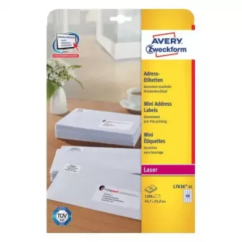 Etiqueta autoadhesiva Avery L7636-25 Rectángulo redondeado
