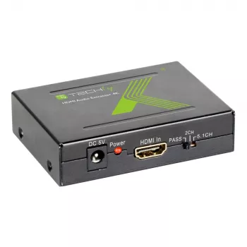Techly extractor de audio HDMI SPDIF + RCA R/L IDATA HDMI-EA, 5 V, 77 mm, 64 mm, 23 mm, 351 g