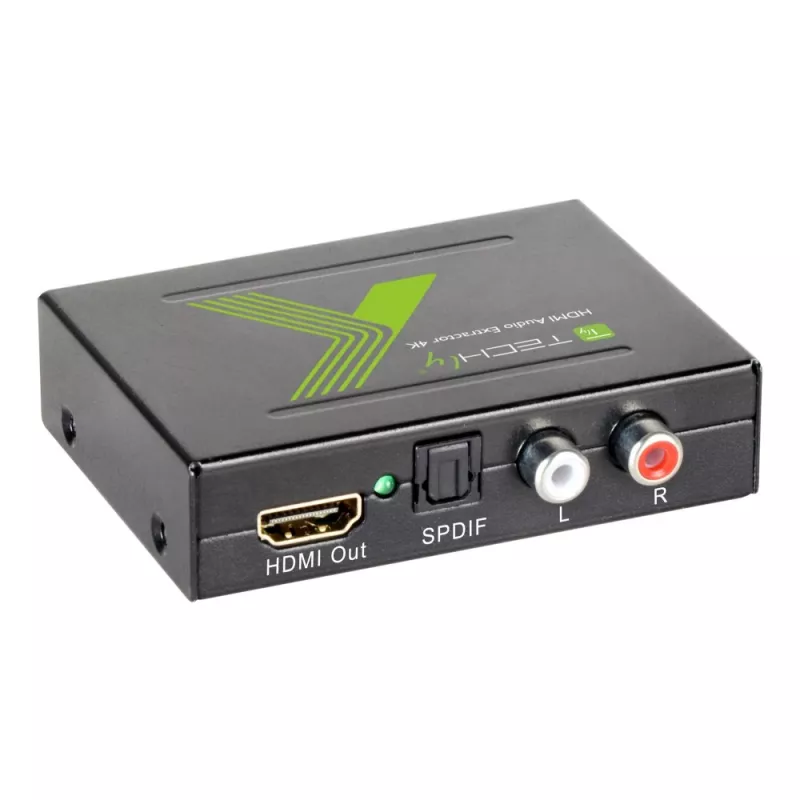 Techly extractor de audio HDMI SPDIF + RCA R/L IDATA HDMI-EA, 5 V, 77 mm, 64 mm, 23 mm, 351 g