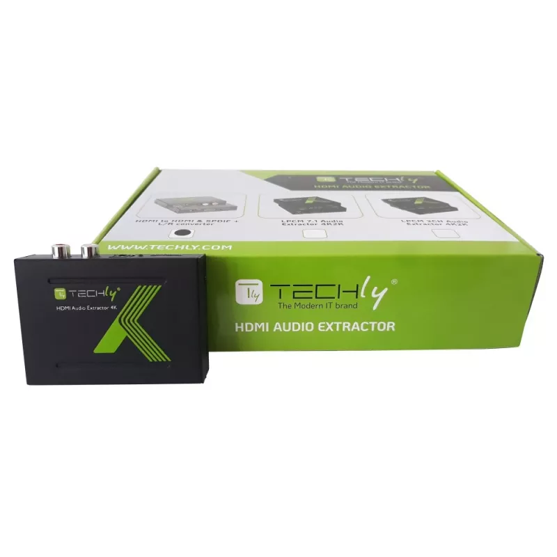 Techly extractor de audio HDMI SPDIF + RCA R/L IDATA HDMI-EA, 5 V, 77 mm, 64 mm, 23 mm, 351 g