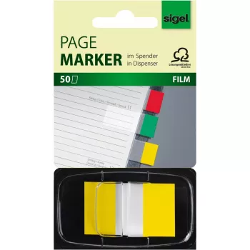 Marcapáginas Sigel HN490 flexible amarillo 50 unidades