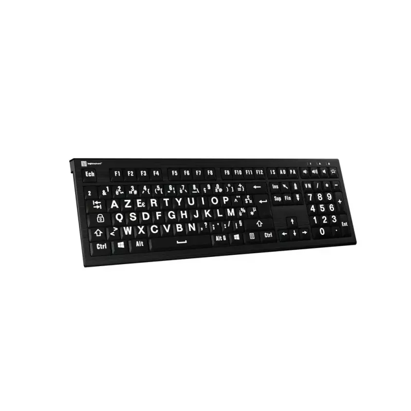 Teclado Logickeyboard LKB-LPWB-A2PC-FR Universal USB AZERTY francés negro