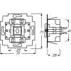 Interruptor eléctrico 1P Busch-Jaeger 1413-0-0491 — 1 polo, 250 V AC, 10 A, azul metálico, 71×71×25 mm