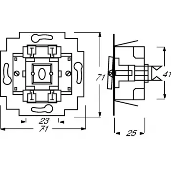 Interruptor eléctrico 1P Busch-Jaeger 1413-0-0491 — 1 polo, 250 V AC, 10 A, azul metálico, 71×71×25 mm