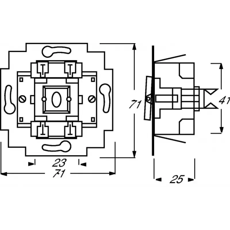 Interruptor eléctrico 1P Busch-Jaeger 1413-0-0491 — 1 polo, 250 V AC, 10 A, azul metálico, 71×71×25 mm