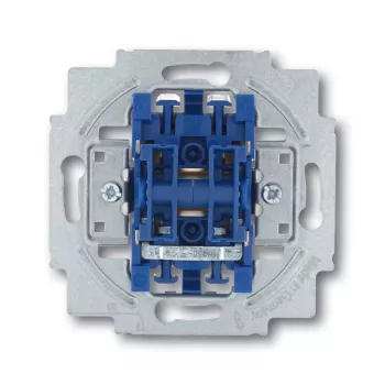 Interruptor eléctrico 1P Busch-Jaeger 1413-0-0491 — 1 polo, 250 V AC, 10 A, azul metálico, 71×71×25 mm