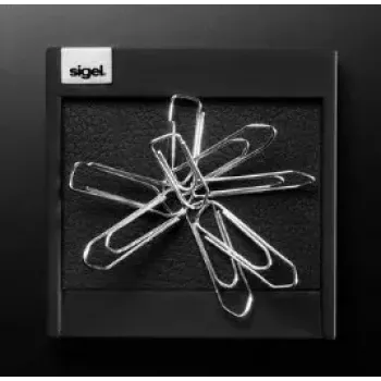 Dispensador de clips Sigel Cintano S negro piel sintética