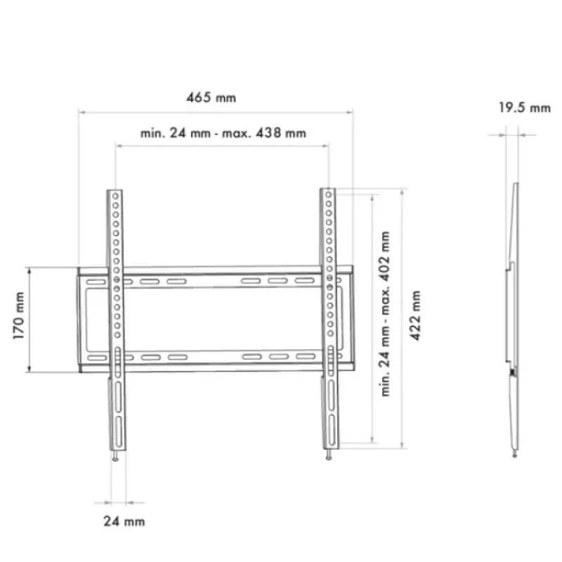 Soporte de pared Schwaiger LWHF5535 513 negro
