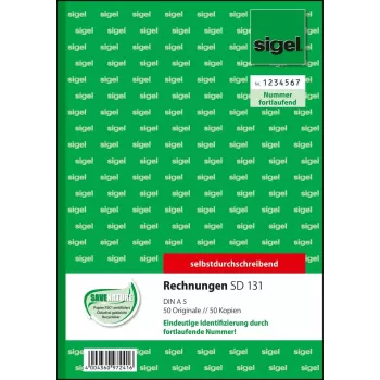 Formulario comercial Sigel SD131 A5 blanco amarillo 100 hojas