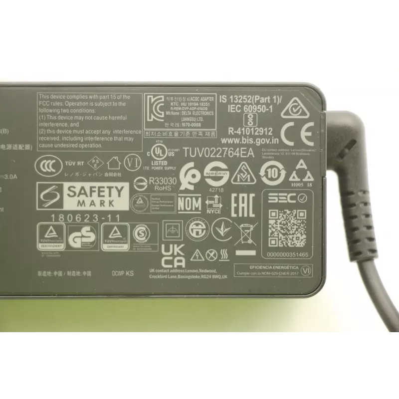 Lenovo 5A10W86202 fuente de alimentación para interior 65 W negro