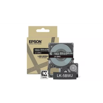 Cinta de etiquetas Epson LK-5BWJ negro blanco transferencia térmica 1,8 cm