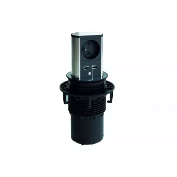 Cable de extensión de alimentación Bachmann 928.017 2m 1 salida AC interior negro plata