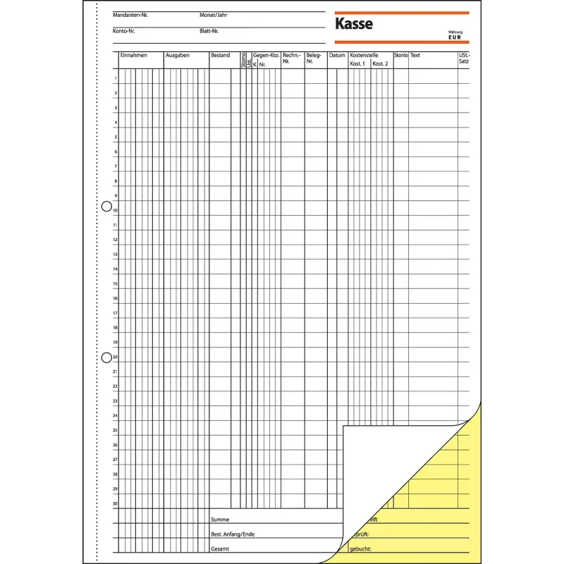 Sigel KG429 libro de caja con columna de impuestos (EDV), A4, 2 x 50 páginas