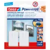 Gancho de pared para almacenamiento Tesa 58031-00020 plástico blanco, carga máxima 1 kg, pack de 2