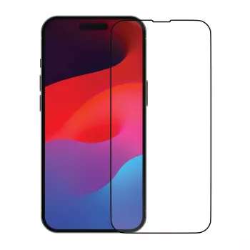 Protector de pantalla transparente de bramante eco-shield para iPhone 15 Pro, transparente con borde negro