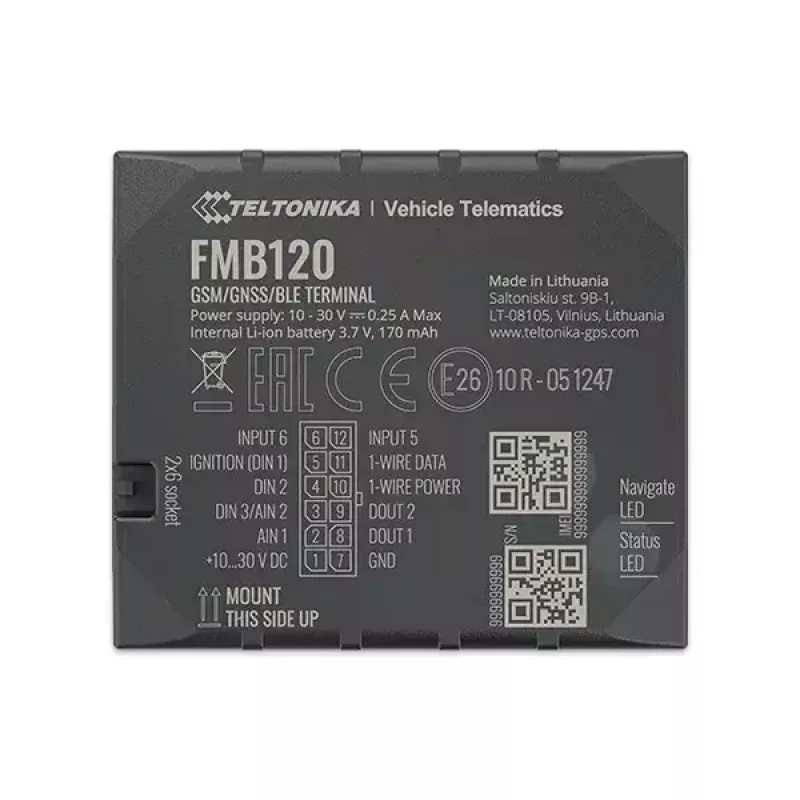 Teltonika FMB120 rastreador GPS para coche negro resistente al polvo