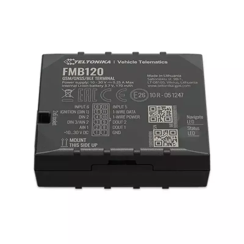Teltonika FMB120 rastreador GPS para coche negro resistente al polvo