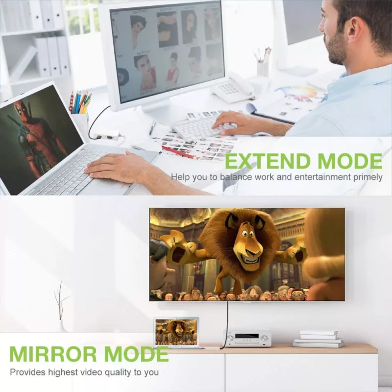 Adaptador Techly 3 en 1 Mini DisplayPort (Thunderbolt) a HDMI / DVI / VGA IADAP MDP-COMBOF12