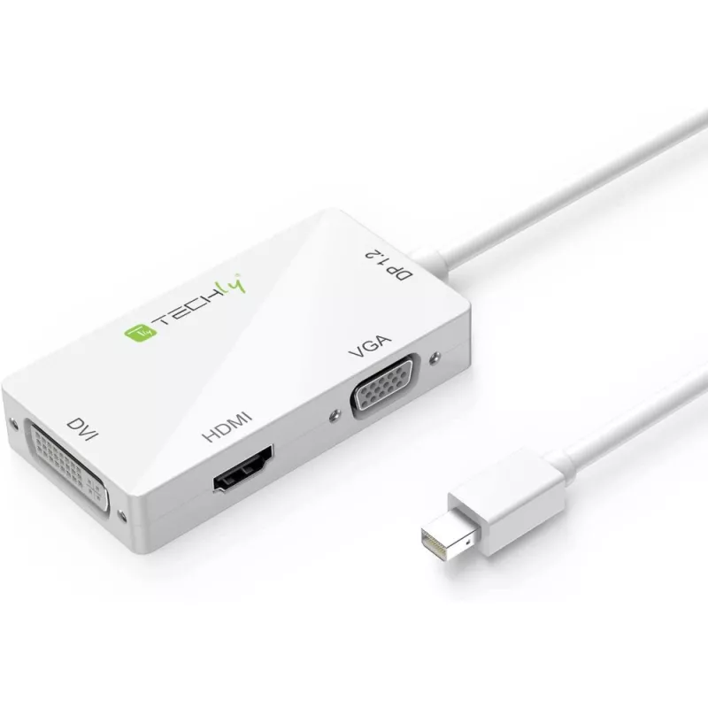 Adaptador Techly 3 en 1 Mini DisplayPort (Thunderbolt) a HDMI / DVI / VGA IADAP MDP-COMBOF12